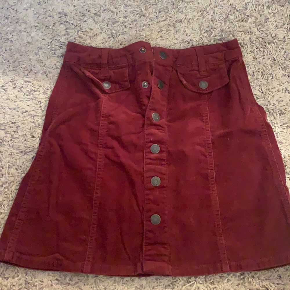 Burgundy corduroy skirt